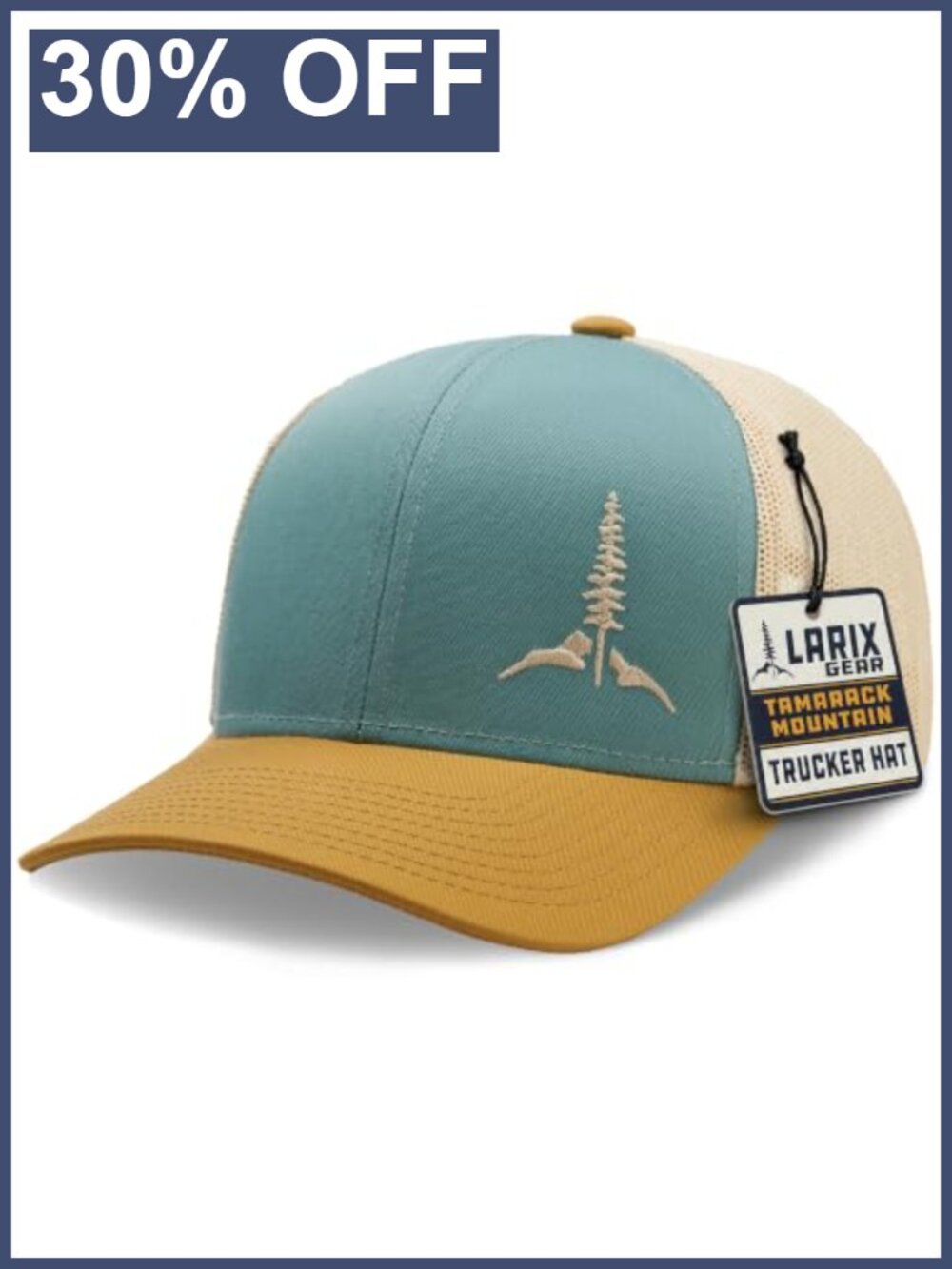 Larix Trucker Hat Embroidered Mesh Snapback Baseball Cap Outdoor